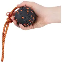 Non-Stop Dogwear Non-Stop - Ball with rope - Orange/black - 7cm (Jouet de balle pour chiens)