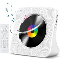OEM Lecteur CD portable avec haut-parleurs Hi-Fi intégrés, Bluetooth, radio FM, sortie casque AUX, écran LED, portable, idéal pour les études et le yoga, couleur blanche