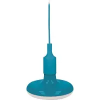 Forever E27 Lampe à suspendre LED stylée Lampe à suspendre 18W 1620lm bleu blanc neutre incl. douille 1 mètre en blanc