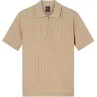 Armani Exchange pour homme. XM002438AF22249U6229 Polo Knit Winter Twig beige (XS), Casuel, Coton, Manche courte