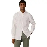 Hackett pour homme. HM3010634 Chemise en lin Summer Stripe orange (3XL), Coton, Classique, Manche longue