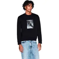 Armani Exchange pour homme. XM002226AF10830UC001 Morden Graphic Sweatshirt noir (L), Casuel, Coton, Manche courte