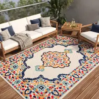 Tapiso Tapis PATIO Outdoor – Tapis pour balcons et terrasses, résistant aux intempéries et facile d'entretien, 90 x 150 cm