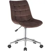 BellaFurn Chaise de bureau en velours - chaise de bureau ergonomique - réglable en hauteur et fonction pivotante | Couleur : marron