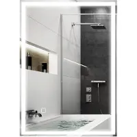 HOMCOM Miroir de salle de bain , miroir de salle de bain avec éclairage LED, miroir mural 70 x 50 cm