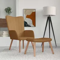 Prolenta Maison Exclusive - Fauteuil de détente avec repose-pieds, velours marron