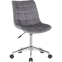 BellaFurn Chaise de bureau en velours - chaise de bureau ergonomique - réglable en hauteur et pivotante | Couleur : gris