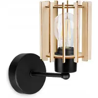 Light11 HOME Applique murale Kinkiet, plafonnier en bois, abat-jour LED, style moderne
