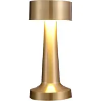 Topchances Lampe de bureau portable sans fil,Lampe de bureau LED Lumineux,1200mAh Lampe à intensité variable 3 niveaux de luminosité Lampe de bureau métallique（Gold）