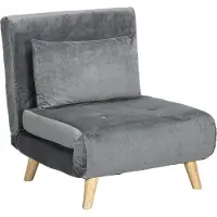HOMCOM Fauteuil-lit , fauteuil pliant avec fonction lit, canapé-lit avec coussins, gris