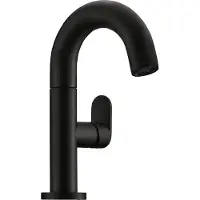 NABER Mitigeur monocommandé Sottile 1 bain en noir mat avec bec fixe / Mitigeur de lavabo / haute pression