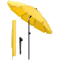 VOUNOT Parasol de plage 200 cm avec sac de transport et piquet d'ancrage, jaune