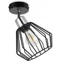 Light11 HOME Applique murale en métal et fil métallique avec abat-jour LED, style industriel moderne