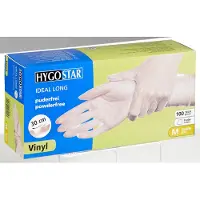 Hygostar Gants jetables unisexes IDEAL LONG blancs taille M 100 pièces. (M)