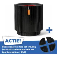 Capi Europe Vase cylindre CAPI EUROPE Groove NL 36 x 38 cm noir