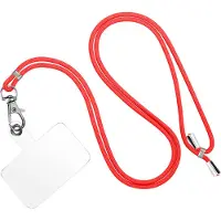 Avizar Cordon Smartphone Universel Coque et Étui Nylon Tressé Réglable 90cm rouge