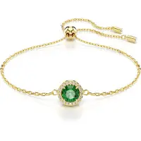 Swarovski Bracelet Una Angelic, Coupe Ronde, Pavé, Vert, Placage De Ton Or