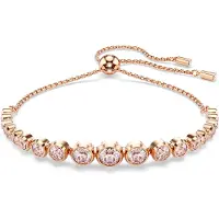 Swarovski Bracelet Tennis Imber, Diverses Tailles Rondes, Rose, Placage De Ton Or Rosé