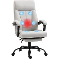 Vinsetto Chaise de bureau de massage , hauteur réglable de 111 à 119 cm, chaise pour ordinateur avec fonction de chauffage