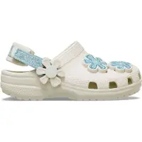 Crocs Classic Denim Flower Adjustable Backstrap Clogs Blanc EU 19-20 Enfants