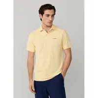 Hackett pour homme. HM5600146 Polo avec bordure de plage coupe classique jaune (XXL), Casuel, Coton, Manche courte