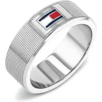 Tommy Hilfiger H-link Ring Argenté 64 Homme