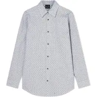 Armani Exchange pour homme. XM002811AF24739F0204 Chemise jacquard régulière teintée en fil blanc (XL), Casuel, Coton, Classique, Manche
