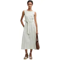 Barbour Inez Sleeveless Midi Dress Blanc M Femme
