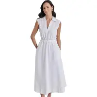 DKNY Dw9500135 Sleeveless Midi Dress Blanc M Femme