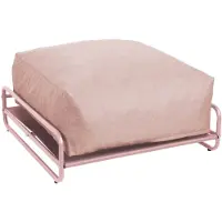Oviala Pouf pour salon de jardin modulable avec structure rose poudré - Mixi