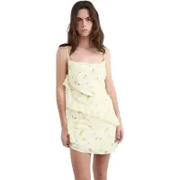 Balmohk 30000528 Flowers Sleeveless Short Dress Jaune XL Femme