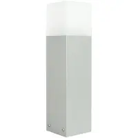SU-MA Poteau lumineux 40 cm 1xE27 argent IP44 Cube CB-MAX 400 AL