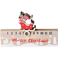 Gistuch Calendrier de Noël à rebours en bois, décoration créative de l'Avent avec blocs mobiles
