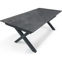 DCB Groupe Table de jardin alu plateau céramique sur verre