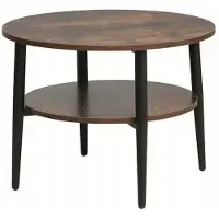 Brak Table basse ronde « ELLA », table industrielle marron 60 cm