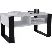 Brak Table basse blanche, banc 53,6 x 95 cm, table d'appoint élégante