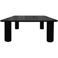 MARMOHOLZ Sutri Table basse carrée 80×80 cm x H35 cm - table en bois massif noir au design loft moderne, table en bois faite main en manguier