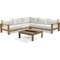 DCB Groupe Salon de jardin d'angle 5 places en aluminium