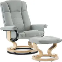 MCombo Fauteuil relax avec pouf, fauteuil TV pivotant à 360° avec fonction chaise longue, fauteuil TV résistant, fauteuil de repos moderne pour le salon, 9019EY