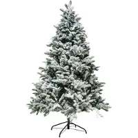 DECOLED Sapin de Noël artificiel blanc, 180 cm, épicéa Flocage avec aiguilles 2D et 3D