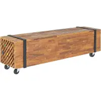 Syfax Meuble TV 110x30x32,5 cm Bois de teck massif