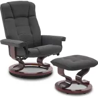 MCombo Fauteuil relax avec pouf, fauteuil TV pivotant à 360° avec fonction chaise longue, fauteuil TV, fauteuil de repos moderne pour le salon, similicuir, 9019MB