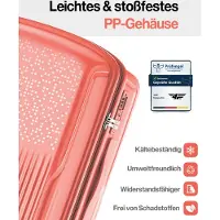4FLY Valise rigide Pixel PP 28 pouces – Bagage en soute – Taille XL – Rose corail