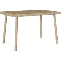 Syfax Table basse de jardin rectangulaire beige 60x40x37 cm rotin