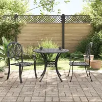 Prolenta Maison Exclusive - Ensemble de 3 pièces pour bistrot, noir, en fonte d'aluminium