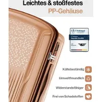 4FLY Valise à coque rigide Pixel PP 28 pouces – Bagage en soute – Taille XL – Marron clair