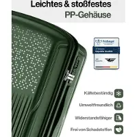 4FLY Valise rigide Pixel PP 28 pouces – Bagage en soute – Taille XL – Vert foncé