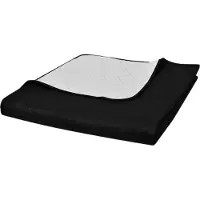 Syfax Couvre-lit à double face matelassé Noir/Blanc 220x240 cm