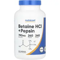 Nutricost , Bétaïne HCl + Pepsine, 240 Gélules