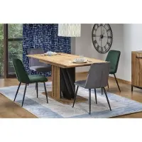 Halmar FABIANO table à rallonge chêne wotan / noir